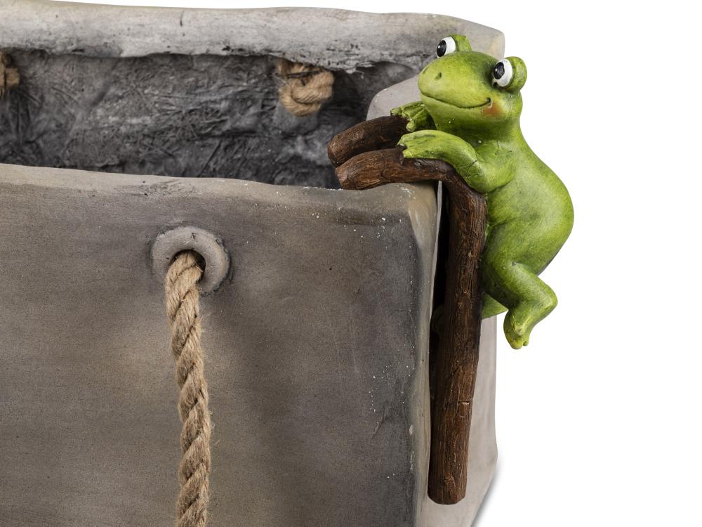 Lustiger Pflanzkübelhänger – Frosch als charmante Dekofigur (18 cm)